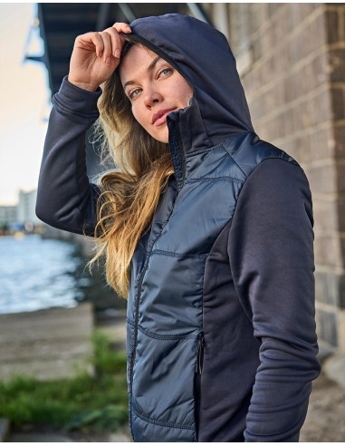 T-9113-Womens Hybrid-Stretch Hooded Jacket